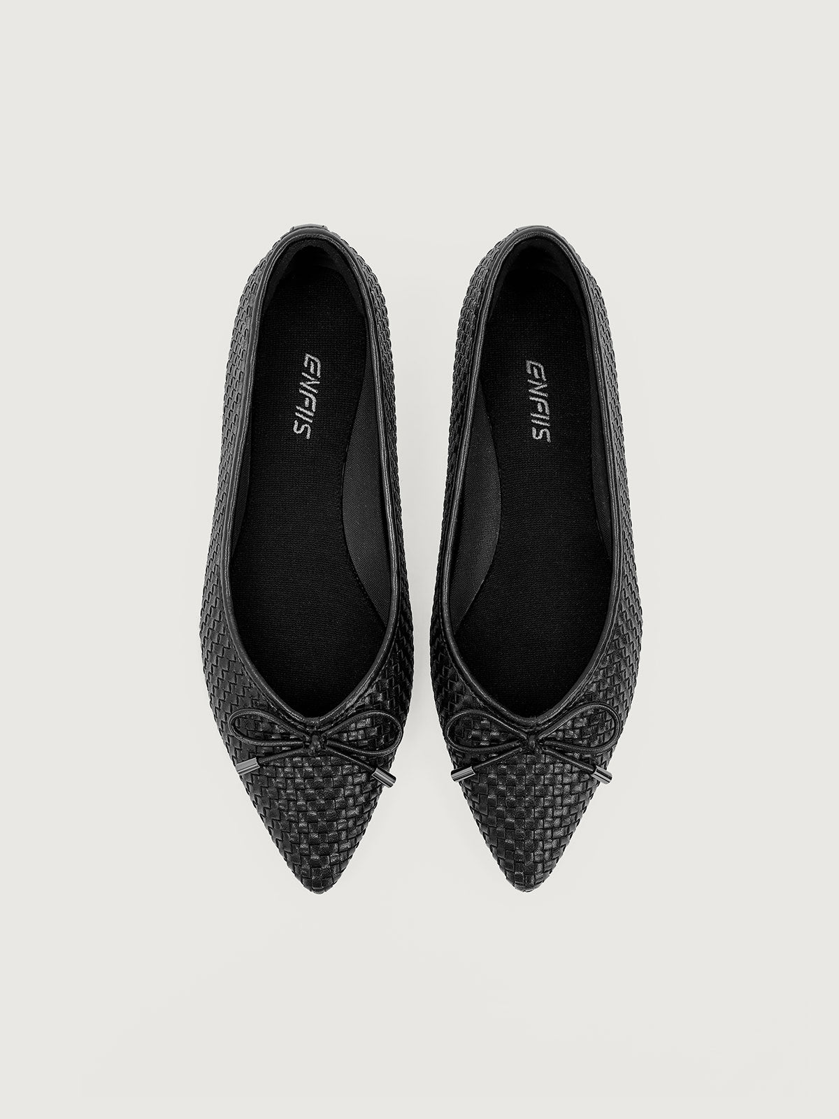 Narrow black flats on sale