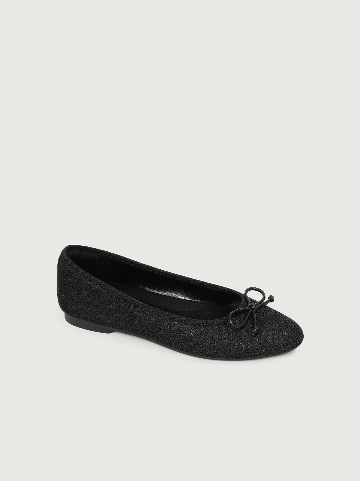 Black Glitter Ballet Flats - Narrow