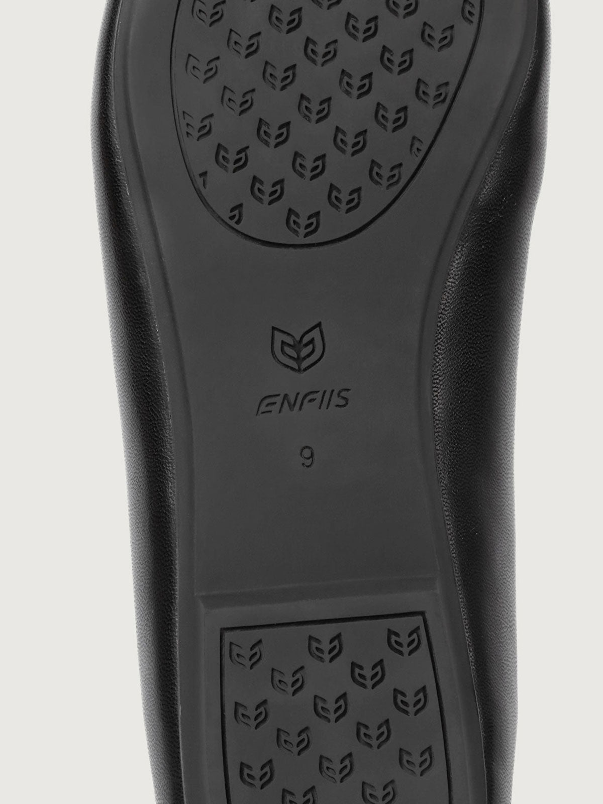 Black lamb-pattern microfiber convertible loafer shoes. Flats - ENFIIS