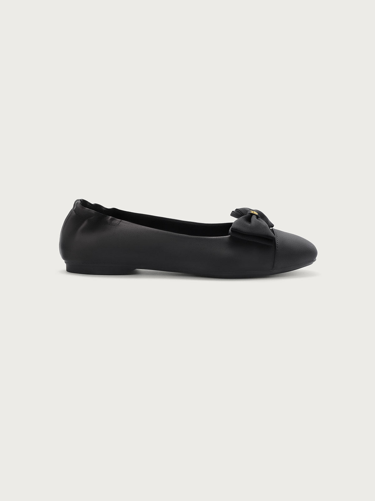 Black Satin Square Toe Ballet Flats Flats - ENFIIS