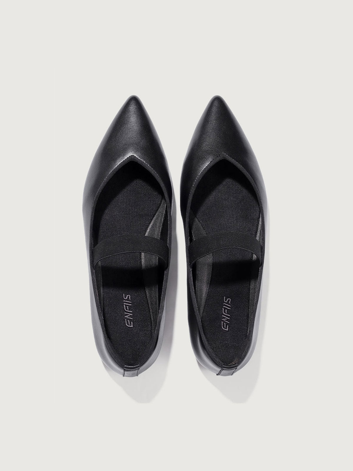 Black Sheepskin Pattern Microfiber Mary Jane Shoes. Flats - ENFIIS